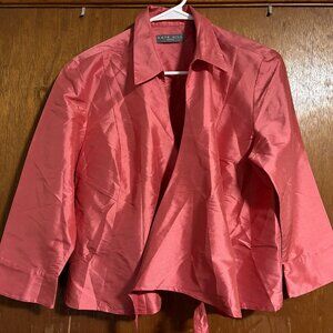 Kate Hill Petites 100% Silk Pink Blouse (Size 12P)